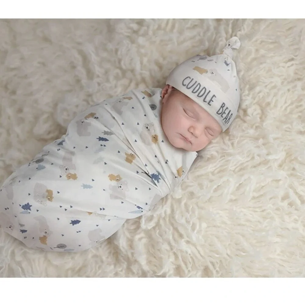 Wendy Bellissimo Photo Op Hat & Swaddle Gray New with Tags Cuddle Bear Soft Cute